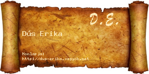 Dús Erika névjegykártya