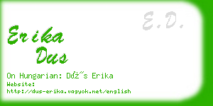 erika dus business card